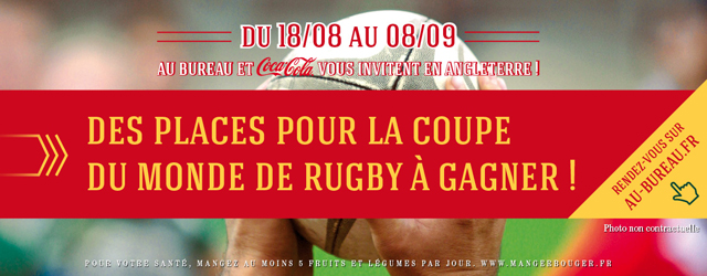 jeu concours Au Bureau pour gagner des places pour la Coupe du Monde de Rugby