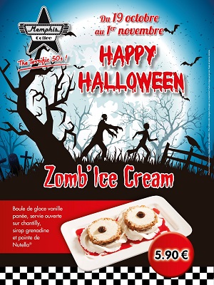 opération dessert halloween zomb ice cream dans les restaurants Memphis Coffee